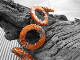 Orange Ear Rings